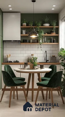Green Oasis: A Small Kitchen with Big Style | Material Depot