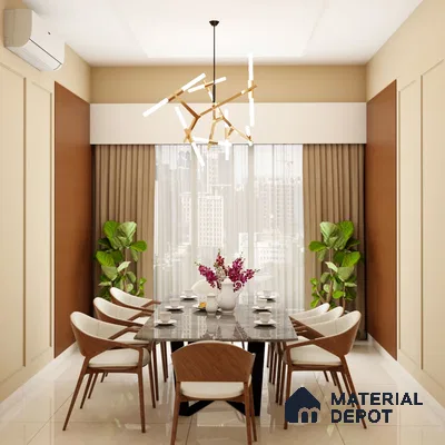 Chic Dining: Contemporary Design with Elegant Planters