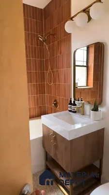 Grey Finish Bathroom With Kiikat Wall Tiles | Material Depot