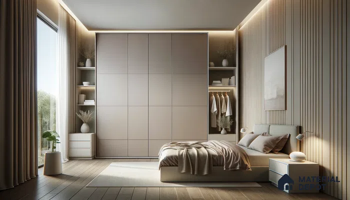 Harmonious Haven: Modern Bedroom Unites Warmth with Streamlined Design | Material Depot
