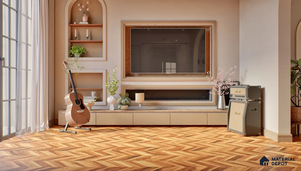 Wooden Wall & Floor Tile TL 05123 Mokuzai Sienna Timber 4 ft x 2 ft Vitrified Endless Matte Finish - 9 mm  | Suitable for Living Room, Bedroom & Bathroom