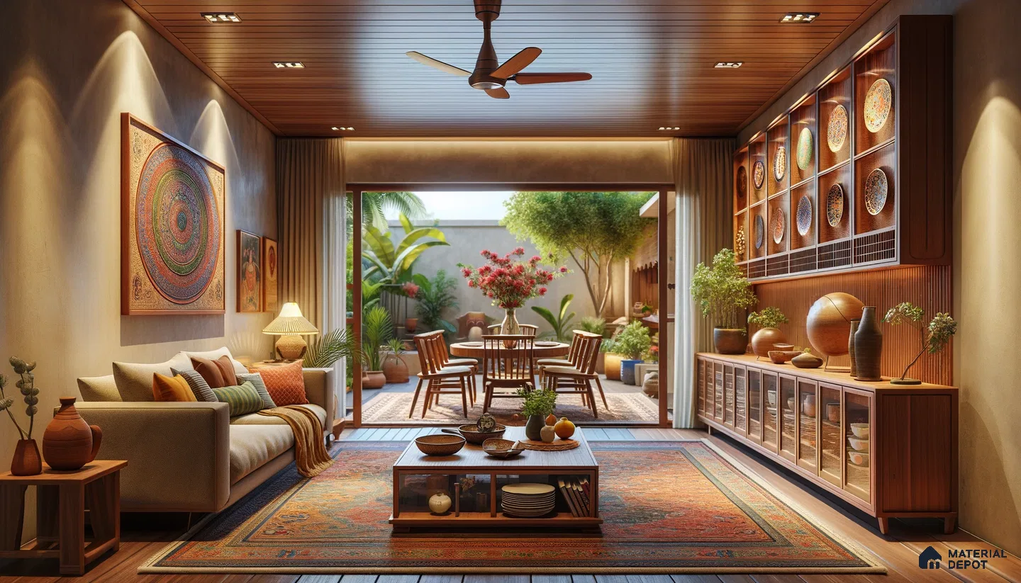 Harmonious Traditional Timbered Home with Graceful Interior Accents | Material Depot