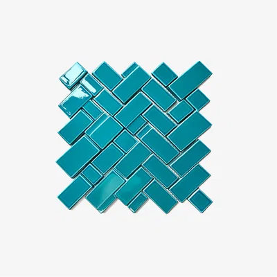 Closeup application image of Herringbone Tile in Kitchen