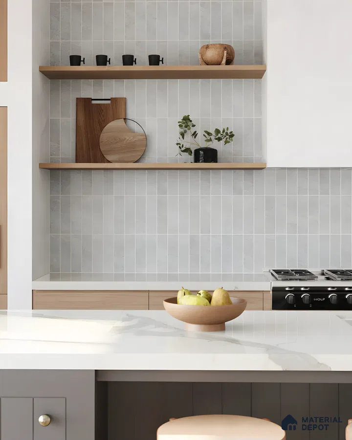 Industrial style Kitchen Design with Light Wood Accents Sobha Dream Acres Panathur | Material Depot