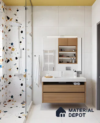 Innovative Bathroom with Climbing Wall and Modern Vanity | Material Depot