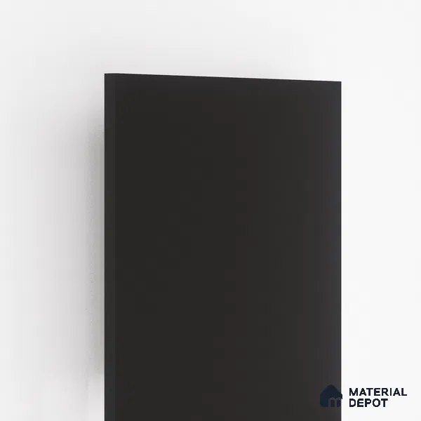 Black Solid Colors Look PU 7720 8 ft x 4 ft PU Finish Decorative Laminate - 1.5 mm | Suitable for Living Room, Kitchen, Office