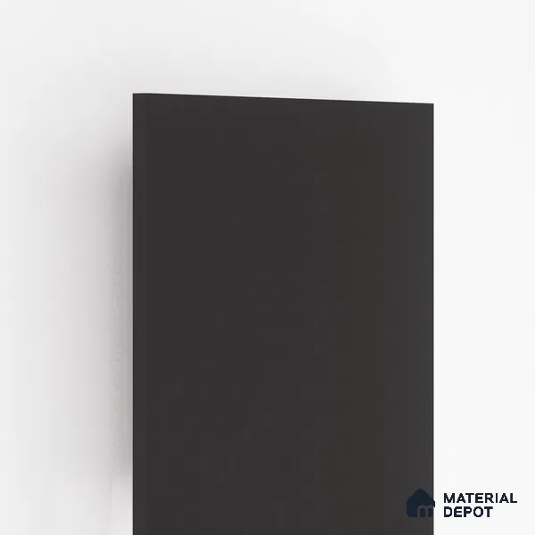 Black Solid Colors Look PU 7718 8 ft x 4 ft PU Finish Decorative Laminate - 1.5 mm | Suitable for Living Room, Kitchen, Office