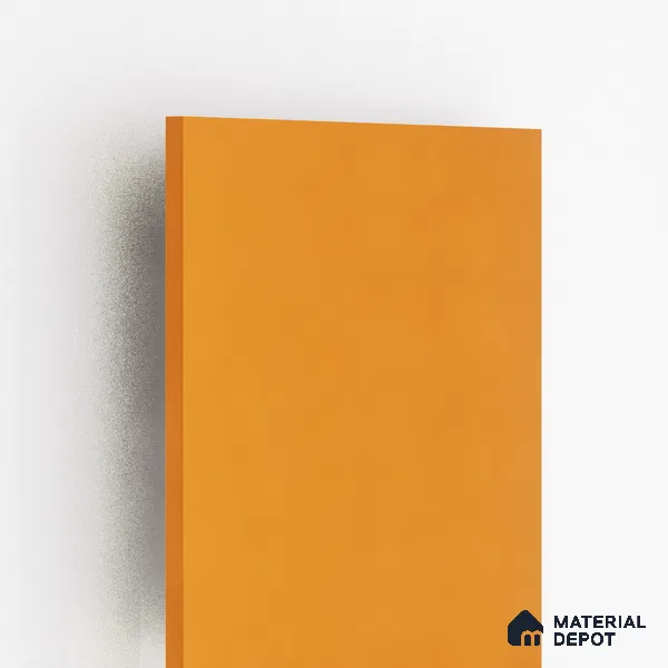 146 SF Fiesta Orange 8 ft x 4 ft Plain Color Suede Finish Laminate - 1 mm | Suitable for Living Room, Kitchen, Office