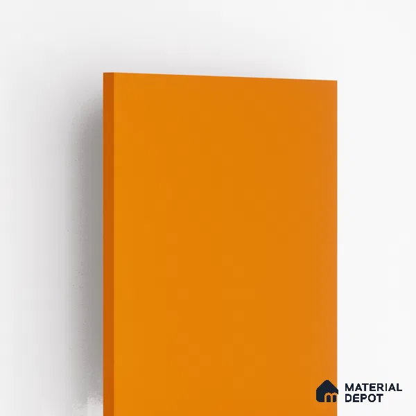 Solid Colors Look LM 01724 Plump Orange 8 ft x 4 ft High Gloss Finish Decorative Laminate - 1 mm | Suitable for Living Room, Kitchen, Office