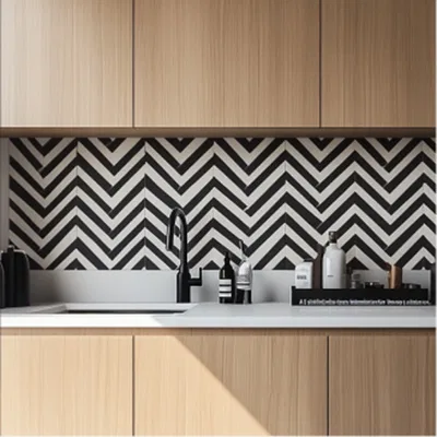 Closeup application image of Geometric Moroccan in Kitchen Backsplash