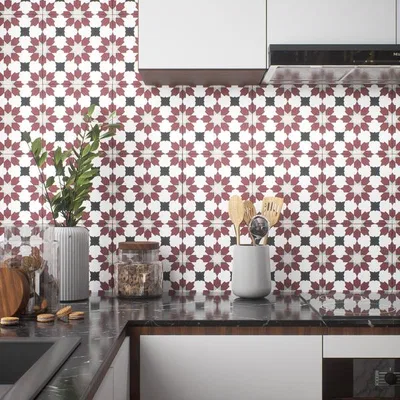 Closeup application image of Moroccan Tiles in Kitchen Backsplash
