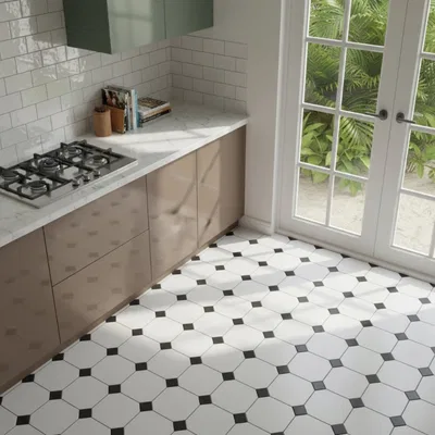 Closeup application image of Kitchen Tiles