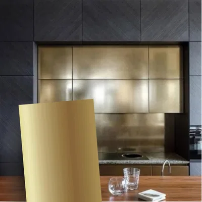 Closeup application image of Metallic Laminates in Kitchen