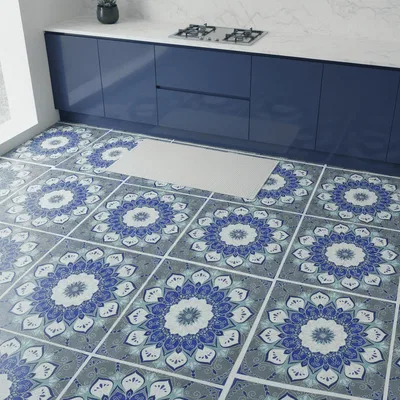 Closeup application image of Moroccan Floor Tiles in Kitchen