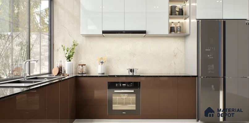 Marble Wall & Floor Tile TL 05131 Marblis Bottochino Mirage 4 ft x 2 ft Vitrified Endless Glossy Finish - 9 mm (Random 2) | Suitable for Living Room, Bedroom & Bathroom