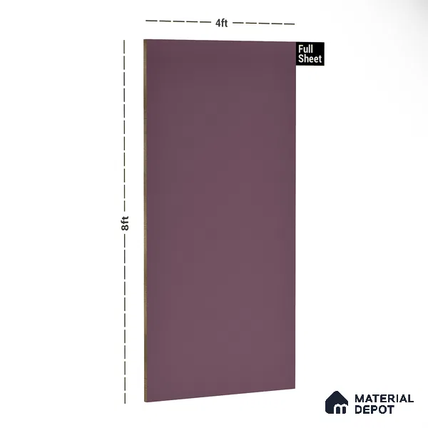 Purple Solid Colors Look 3544 RSO 8 ft x 4 ft Super Matte Finish Decorative Laminate - 1 mm | Suitable for Living Room, Kitchen, Office