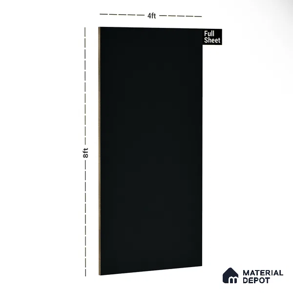 Black Solid Colors Look 3564 RSO 8 ft x 4 ft Super Matte Finish Decorative Laminate - 1 mm | Suitable for Living Room, Kitchen, Office