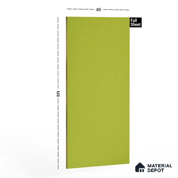 Green Solid Colors Look 3580 RSO 8 ft x 4 ft Super Matte Finish Decorative Laminate - 1 mm | Suitable for Living Room, Kitchen, Office