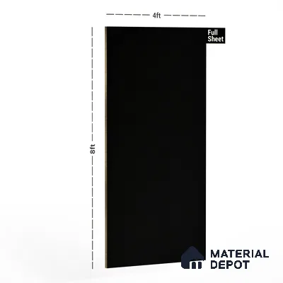 Black Solid Colors Look 3646 RSO 8 ft x 4 ft Super Matte Finish Decorative Laminate - 1 mm | Suitable for Living Room, Kitchen, Office