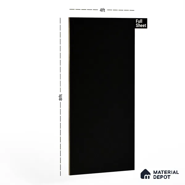Black Solid Colors Look 3646 RSO 8 ft x 4 ft Super Matte Finish Decorative Laminate - 1 mm | Suitable for Living Room, Kitchen, Office