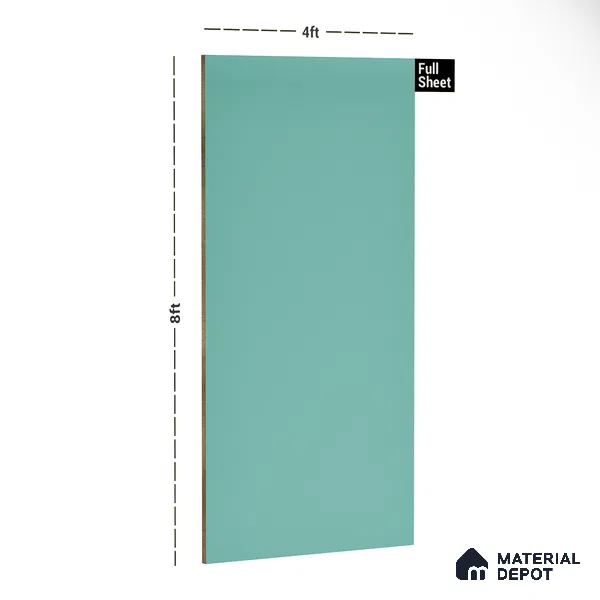 Green Solid Colors Look 3572 NGL 8 ft x 4 ft High Gloss Finish Decorative Laminate - 1 mm | Suitable for Living Room, Kitchen, Office