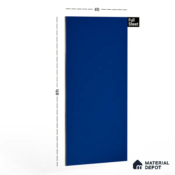 Steel Blue Solid Colors Look LM 05124 8 ft x 4 ft High Gloss Finish Decorative Laminate - 0.8 mm | Suitable for Living Room, Kitchen, Office