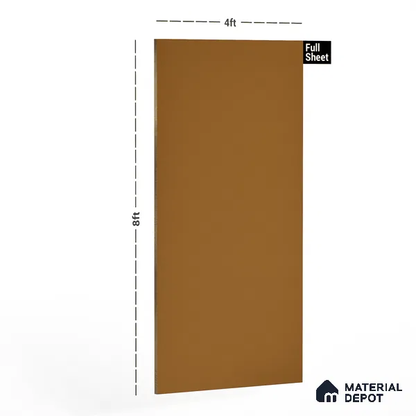 Brown Solid Colors Look 3605 NGL 8 ft x 4 ft High Gloss Finish Decorative Laminate - 1 mm | Suitable for Living Room, Kitchen, Office