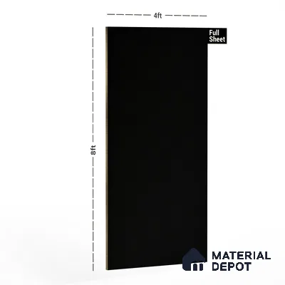 Black Solid Colors Look 3646 SUD 8 ft x 4 ft Suede Finish Decorative Laminate - 1 mm | Suitable for Living Room, Kitchen, Office