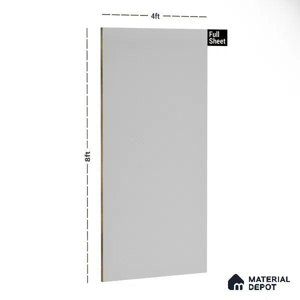 Silver Solid Colors Look 3502 SMR 8 ft x 4 ft High Gloss Finish Decorative Laminate - 1 mm | Suitable for Living Room, Kitchen, Office