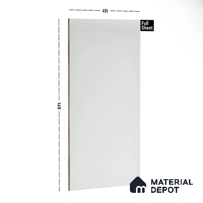 White Solid Colors Look 3503 SMR 8 ft x 4 ft High Gloss Finish Decorative Laminate - 1 mm | Suitable for Living Room, Kitchen, Office