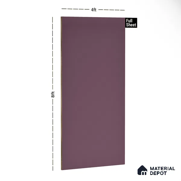 Purple Solid Colors Look 3544 SMR 8 ft x 4 ft High Gloss Finish Decorative Laminate - 1 mm | Suitable for Living Room, Kitchen, Office