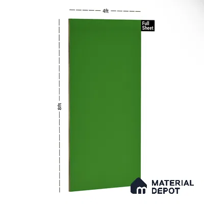 Green Solid Colors Look 3571 SMR 8 ft x 4 ft High Gloss Finish Decorative Laminate - 1 mm | Suitable for Living Room, Kitchen, Office