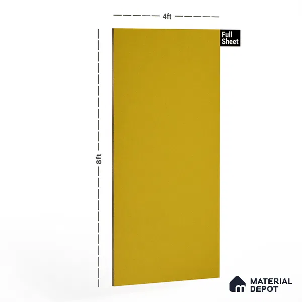 Yellow Solid Colors Look 3613 SMR 8 ft x 4 ft High Gloss Finish Decorative Laminate - 1 mm | Suitable for Living Room, Kitchen, Office