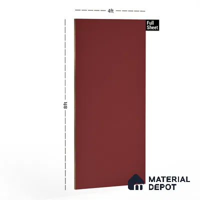 Red Solid Colors Look 3621 SMR 8 ft x 4 ft High Gloss Finish Decorative Laminate - 1 mm | Suitable for Living Room, Kitchen, Office
