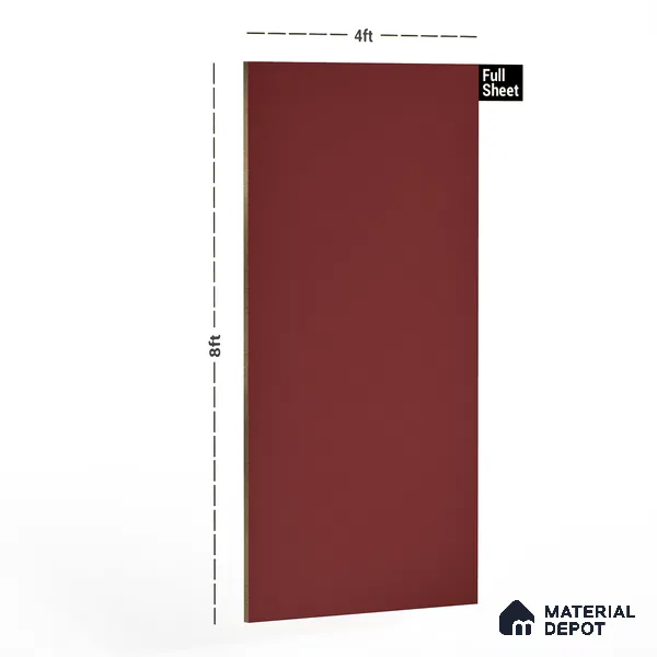 Red Solid Colors Look 3621 SMR 8 ft x 4 ft High Gloss Finish Decorative Laminate - 1 mm | Suitable for Living Room, Kitchen, Office