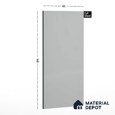 White Solid Colors Look Crystal 1111 8 ft x 4 ft High Gloss Finish Decorative Laminate - 1.25 mm | Suitable for Living Room, Kitchen, Office