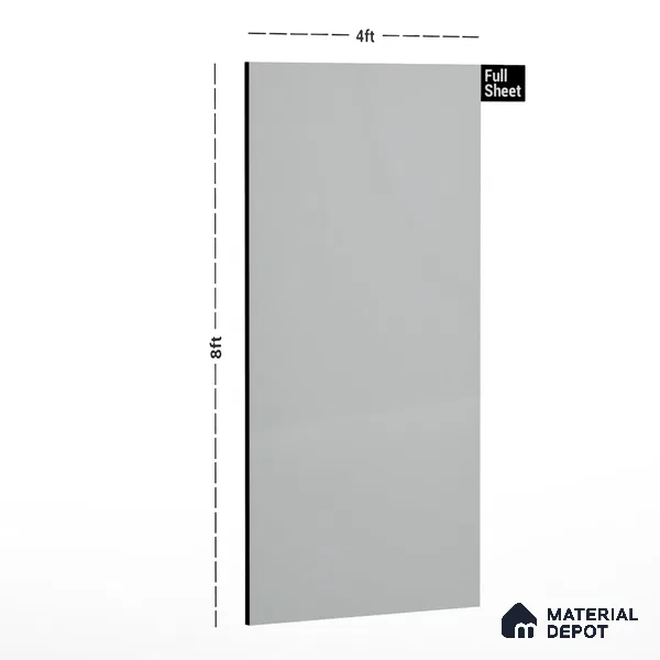 White Solid Colors Look Crystal 1111 8 ft x 4 ft High Gloss Finish Decorative Laminate - 1.25 mm | Suitable for Living Room, Kitchen, Office