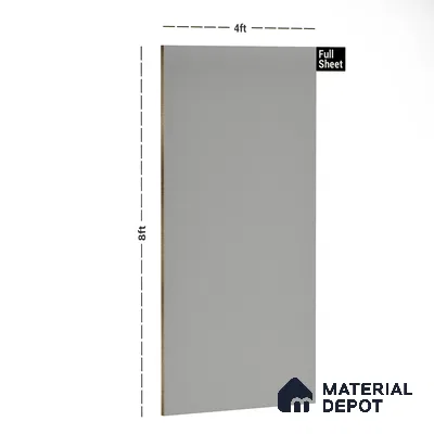 Grey Solid Colors Look PU 053D 8 ft x 4 ft Super Matte Finish Decorative Laminate - 1 mm | Suitable for Living Room, Kitchen, Office