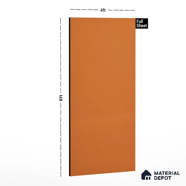 Orange Solid Colors Look CF 207 Fanta Chiffon 8 ft x 4 ft Matte Finish Decorative Laminate - 1 mm | Suitable for Living Room, Kitchen, Office