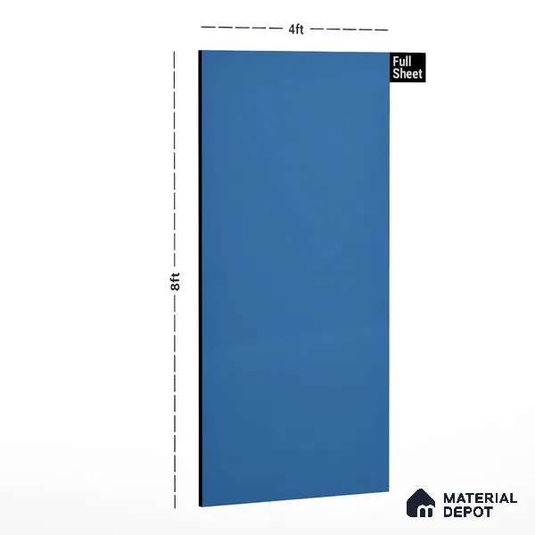 Blue Solid Colors Look CF 166 Blue Ridge Chiffon 8 ft x 4 ft Matte Finish Decorative Laminate - 1 mm | Suitable for Living Room, Kitchen, Office