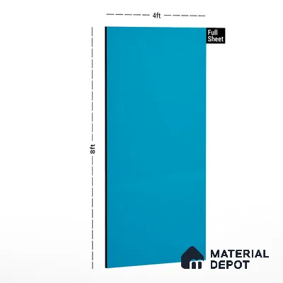 Blue Solid Colors Look CF 212 Blue Chiffon 8 ft x 4 ft Matte Finish Decorative Laminate - 1 mm | Suitable for Living Room, Kitchen, Office