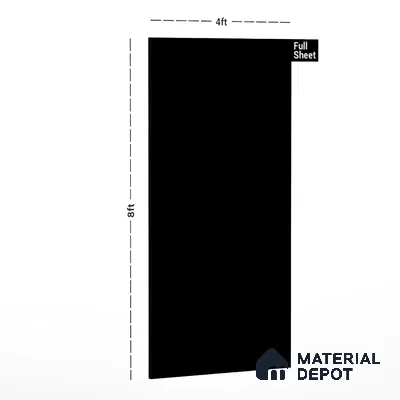 Black Solid Colors Look CF 106 Black Chiffon 8 ft x 4 ft Matte Finish Decorative Laminate - 1 mm | Suitable for Living Room, Kitchen, Office