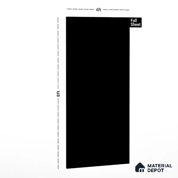 Black Solid Colors Look CF 106 Black Chiffon 8 ft x 4 ft Matte Finish Decorative Laminate - 1 mm | Suitable for Living Room, Kitchen, Office
