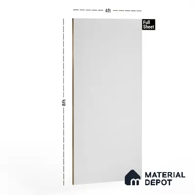 101 SUD White 8 ft x 4 ft Suede Finish Decorative Laminate - 1 mm | Matching Edgeband Code - (Rehau - 75729) | (E3 - 1001)