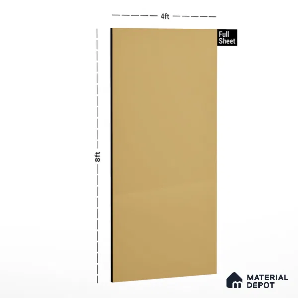 208 SU Glaze Yellow 8 ft x 4 ft Suede Finish Decorative Laminate - 1 mm | Suitable for TV Unit, Wardrobe, Kitchen Cabinets