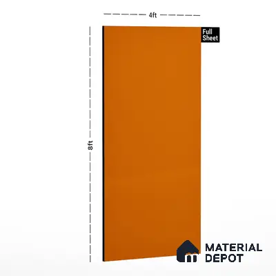 212 LU Light Orange 8 ft x 4 ft Texture Finish Decorative Laminate - 1 mm  | Suitable for TV Unit, Wardrobe, Kitchen Cabinets | Matching Edgeband Code - (Rehau - 75608) | (E3 - 1513 HG)