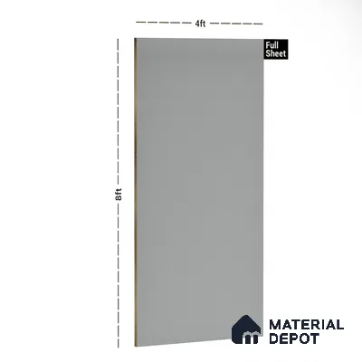 225 LU Silver Grey 8 ft x 4 ft Texture Finish Decorative Laminate - 1 mm  | Suitable for TV Unit, Wardrobe, Kitchen Cabinets | Matching Edgeband Code - (Rehau - 75703) | (E3 - 1051 HG)