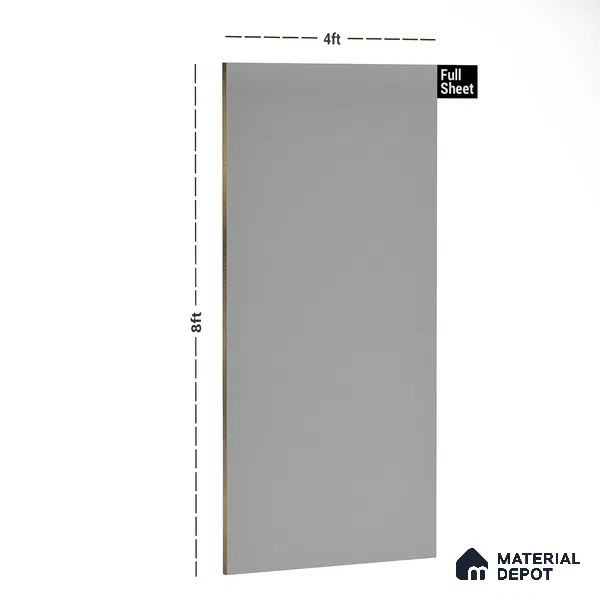 225 LU Silver Grey 8 ft x 4 ft Texture Finish Decorative Laminate - 1 mm | Suitable for TV Unit, Wardrobe, Kitchen Cabinets | Matching Edgeband Code - (Rehau - 75703) | (E3 - 1051 HG)