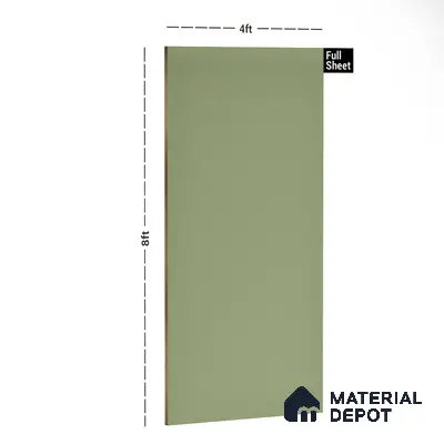 276 SU Pista Green 8 ft x 4 ft Suede Finish Decorative Laminate - 1 mm | Suitable for TV Unit, Wardrobe, Kitchen Cabinets