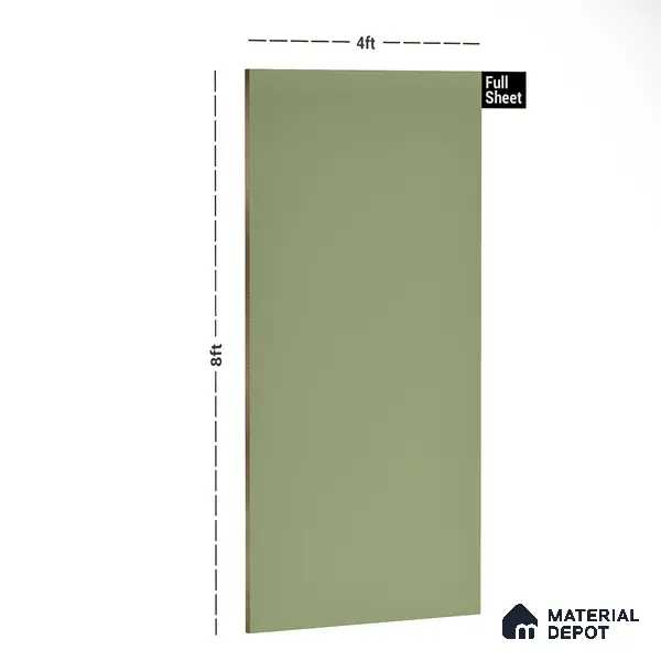 276 SU Pista Green 8 ft x 4 ft Suede Finish Decorative Laminate - 1 mm | Suitable for TV Unit, Wardrobe, Kitchen Cabinets